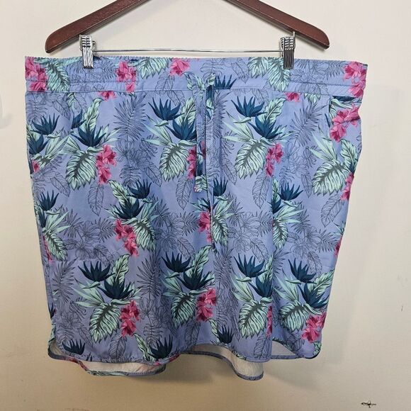 Duluth Trading Co Tropical Swim Skirt Cover Up With Zippered Pockets Size XXL - Picture 1 of 3